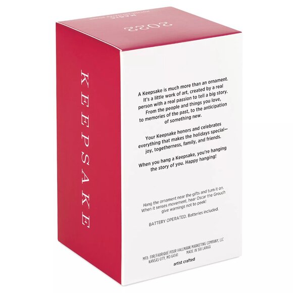 New! Oscar the Grouch Peekbuster Hallmark Keepsake Christmas Ornament 2022 Sound - Picture 2 of 5